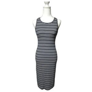 Lilly Pulitzer Jordyn Midi Dress Stripped Black and White Pink Size XS